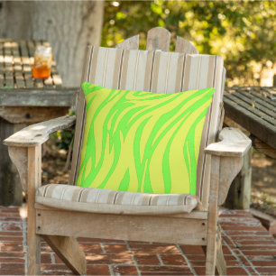 Almofada Bandas verdes modernas do verão abstrato artístico