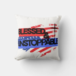 Almofada Bandeira Americana Abençoada e Implacável