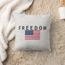 Almofada Bandeira Americana com Texto LIBERDADE De Nascimen