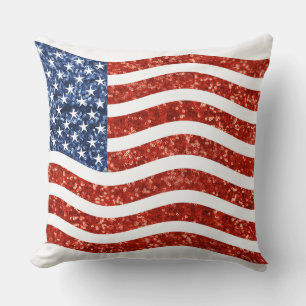 Almofada bandeira americana do sequin