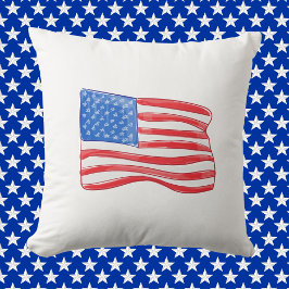 Almofada Bandeira Americana Patriótica | Americana Vermelha
