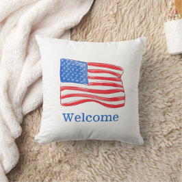 Almofada Bandeira Americana Patriótica Personalizada