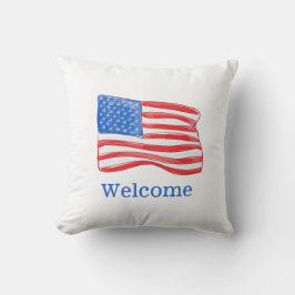 Almofada Bandeira Americana Patriótica Personalizada