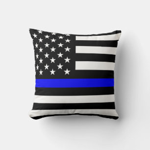 Almofada bandeira azul-fina da polícia eua estados unidos a