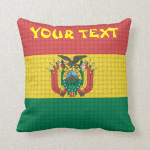 Almofada Bandeira boliviana de Bolívia: ADICIONE O TEXTO