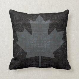 Almofada bandeira canadense da folha de bordo do grunge