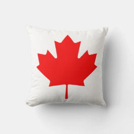 Almofada Bandeira Canadense Folha de Bordo Vermelha