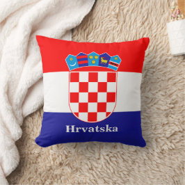 Almofada Bandeira Croata Com Texto Personalizado