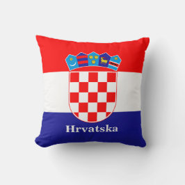 Almofada Bandeira Croata Com Texto Personalizado