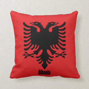 Almofada Bandeira da Albânia, rotulada