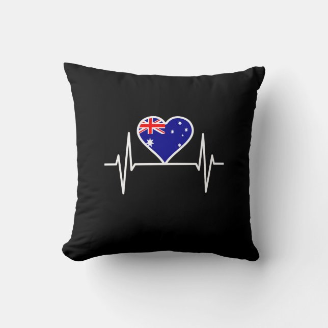 Almofada Bandeira da Austrália Batimento cardíaco (Frente)