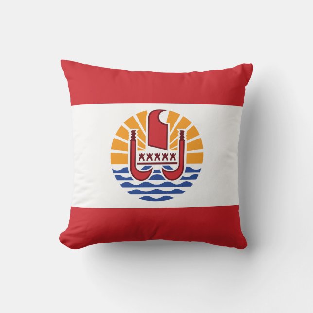 Almofada Bandeira da Polinésia Francesa (Frente)