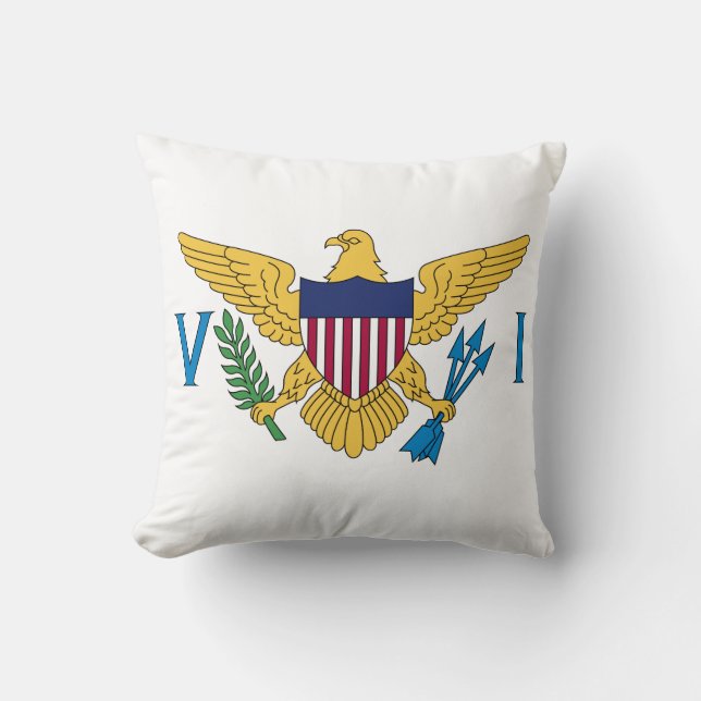 Almofada Bandeira das Ilhas Virgens dos EUA (Frente)