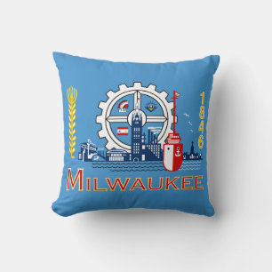 Almofada Bandeira de Milwaukee, Travesseiro decorativo de W