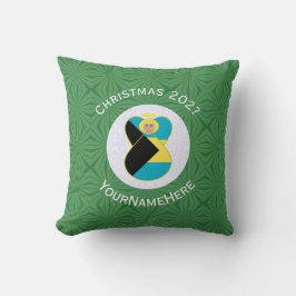 Almofada Bandeira de Natal do Anjo Bahamiano Personalizada 
