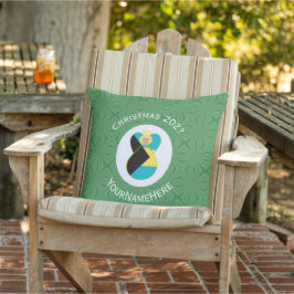 Almofada Bandeira de Natal do Anjo Bahamiano Personalizada 