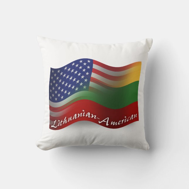 Almofada Bandeira de ondulação Lituano-Americana (Frente)
