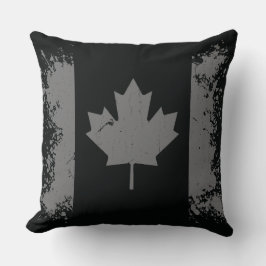 Almofada Bandeira de prata do Grunge de Canadá