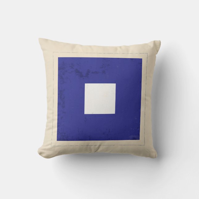 Almofada Bandeira de sinal náutica da letra "P" (Frente)