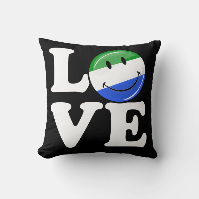 Almofada Bandeira de sorriso do Sierra Leone do amor (Frente)