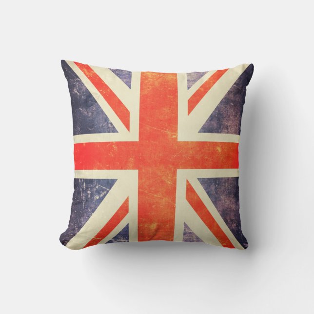 Almofada Bandeira de Union Jack do vintage (Frente)