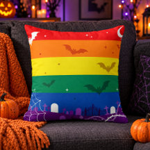 Bandeira do Arco-íris LGBTQ Assustadora no Cemitér