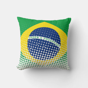 Almofada Bandeira Do Brasil Com Efeito De Meia-Tonalidade