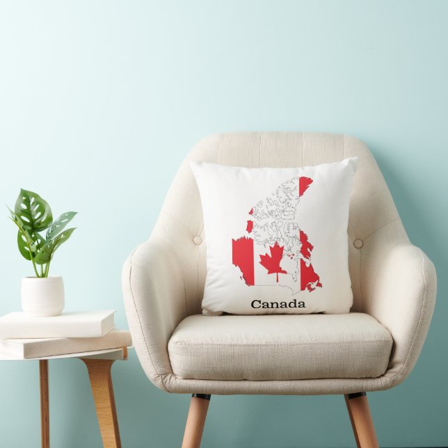 Almofada Bandeira do Canadá Dentro do Mapa (Cadeira)