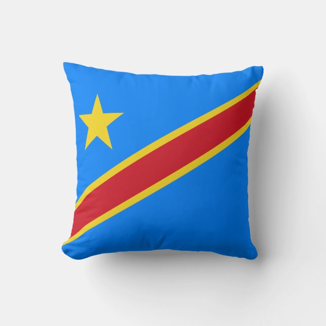 Almofada Bandeira do Congo Quinxassa (Frente)