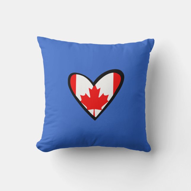Almofada Bandeira do coração de Canadá (Frente)