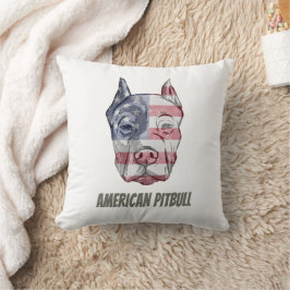 Almofada Bandeira do Dog Vintage em Pitbull Americano Terri