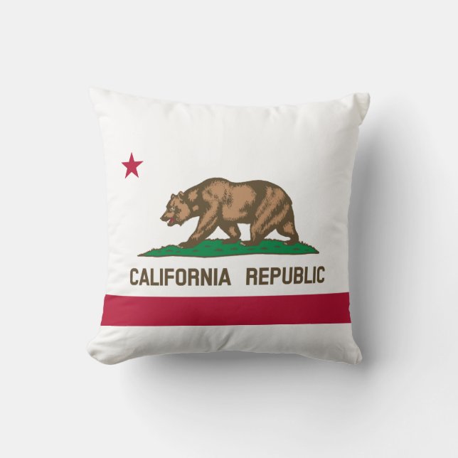 Almofada Bandeira do Estado da República da Califórnia (Frente)