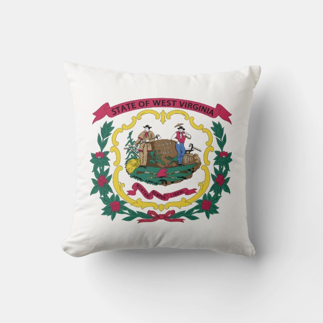 Almofada Bandeira do Estado da Virgínia Ocidental (Frente)