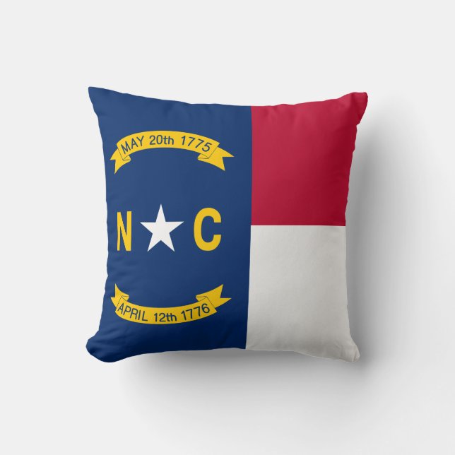 Almofada Bandeira do estado de North Carolina (Frente)