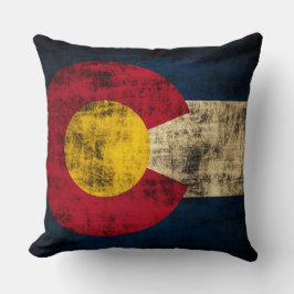 Almofada Bandeira do Grunge do vintage de Colorado