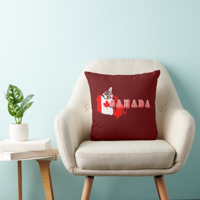 Almofada Bandeira do mapa do Canadá canadense simples moder (Cadeira)