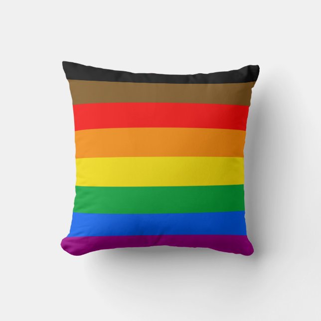 Almofada Bandeira do Orgulho Arco-íris da Filadélfia (Frente)