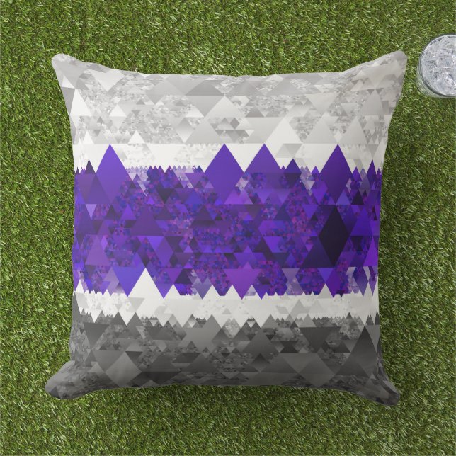 Almofada Bandeira do Orgulho Boho Geométrico Mod Retro Grey (Grama)