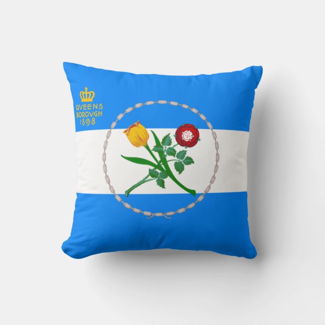 Almofada Bandeira do Queens (Borough of Nova Iorque) (Frente)