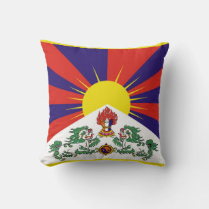Almofada Bandeira do Tibete - Sinalizador do Leão de Neve