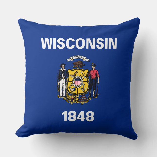 Almofada Bandeira Estadual do Wisconsin (Frente)