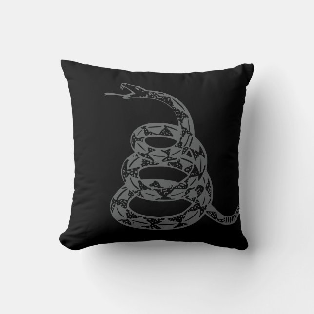 Almofada Bandeira Gadsden Não Pise em Mim Cinza (Frente)