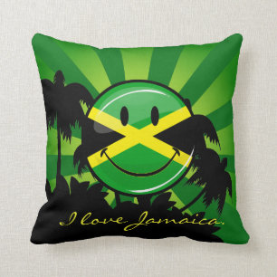 Almofada Bandeira jamaicana sorridente