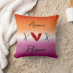 Almofada Bandeira Lésbica X Amor X Pôr do Sol
