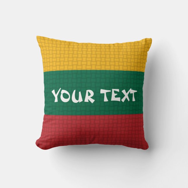 Almofada Bandeira lituana de Lithuania: ADICIONE O TEXTO (Frente)