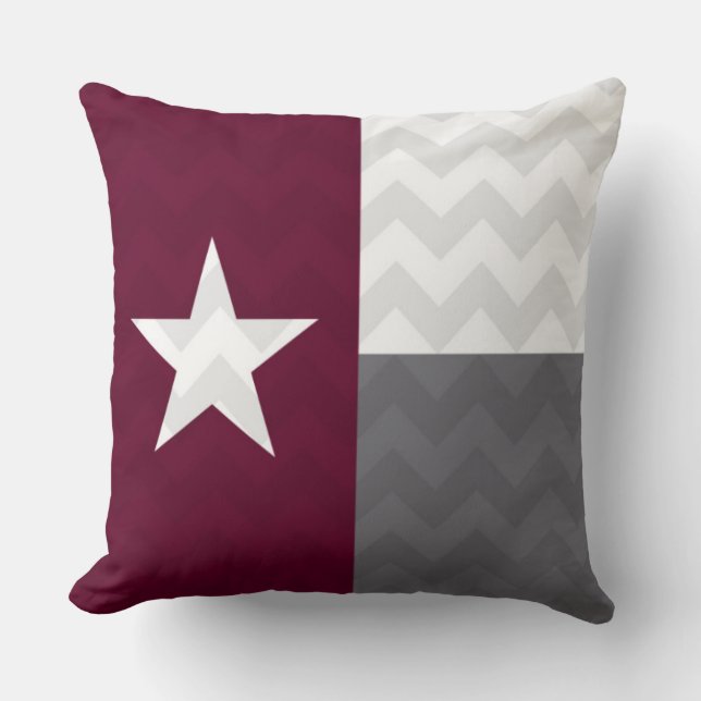 Almofada Bandeira marrom Chevron de Texas (Frente)