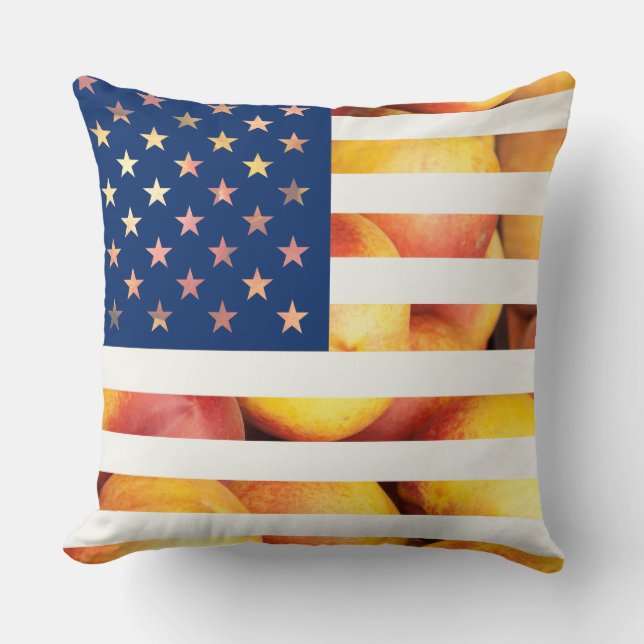 Almofada Bandeira Nectarine dos Estados Unidos da América m (Frente)