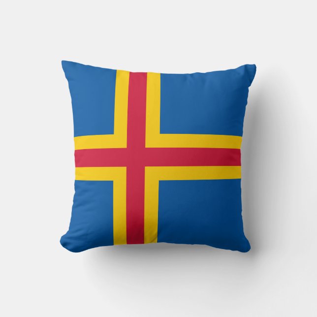 Almofada Bandeira Patriótica das Ilhas Åland (Frente)