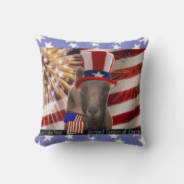 ALMOFADA BANDEIRA PATRIÓTICA DOS EUA QUE ACENA A CABRA DE