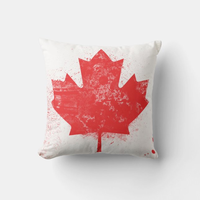 Almofada Bandeira pintada por Splatter do Canadá (Frente)